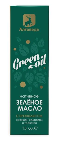 Нативное зелёное масло с живицей кедровой и травами Алтайведъ 15 мл фотография